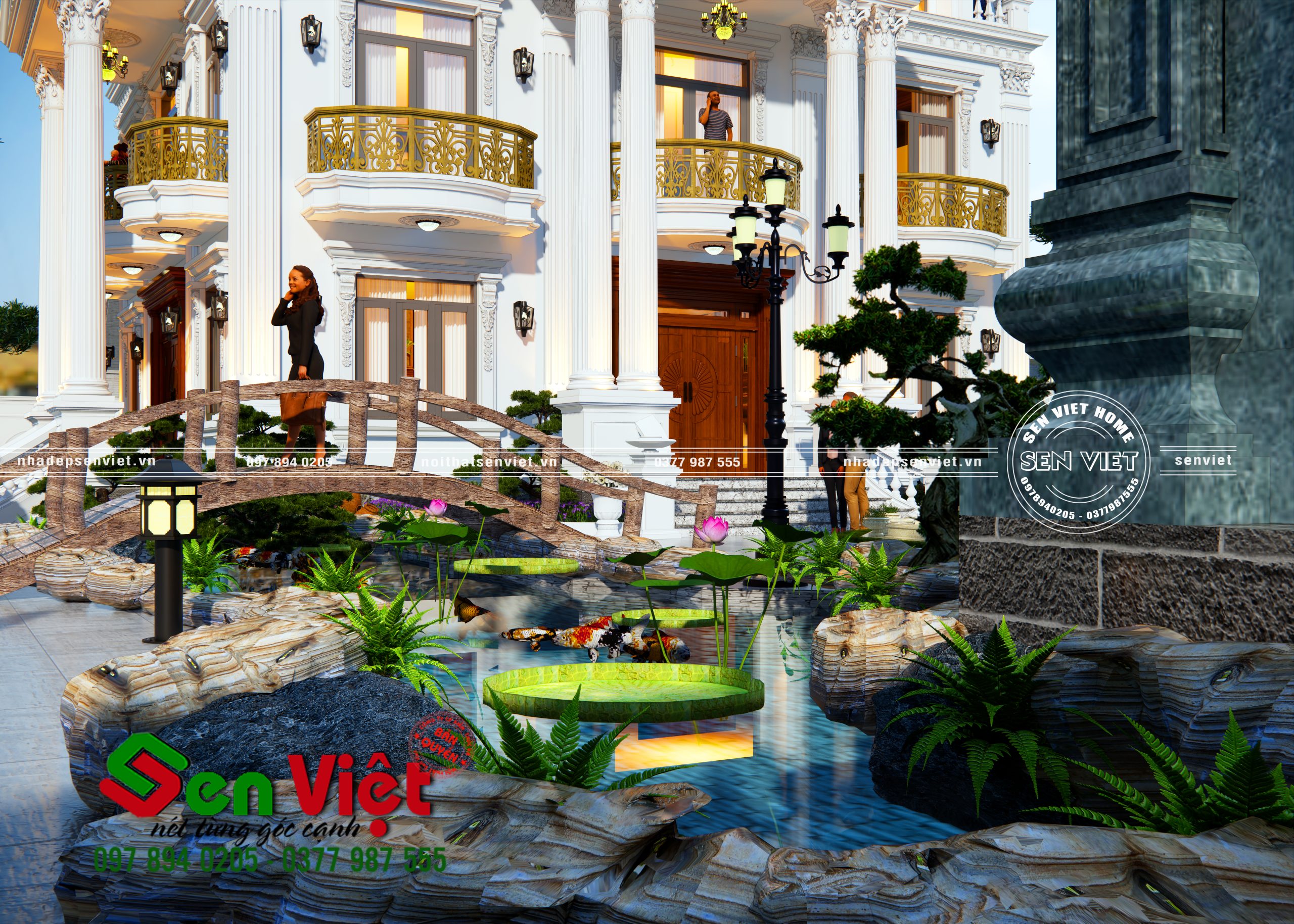 Mẫu Biệt Thự 2 Tầng Cổ Điển Mái Pháp mansard 13x15m - 7 Mẫu Biệt Thự 2 Tầng Cổ Điển Mái Pháp mansard 13x15m - 7