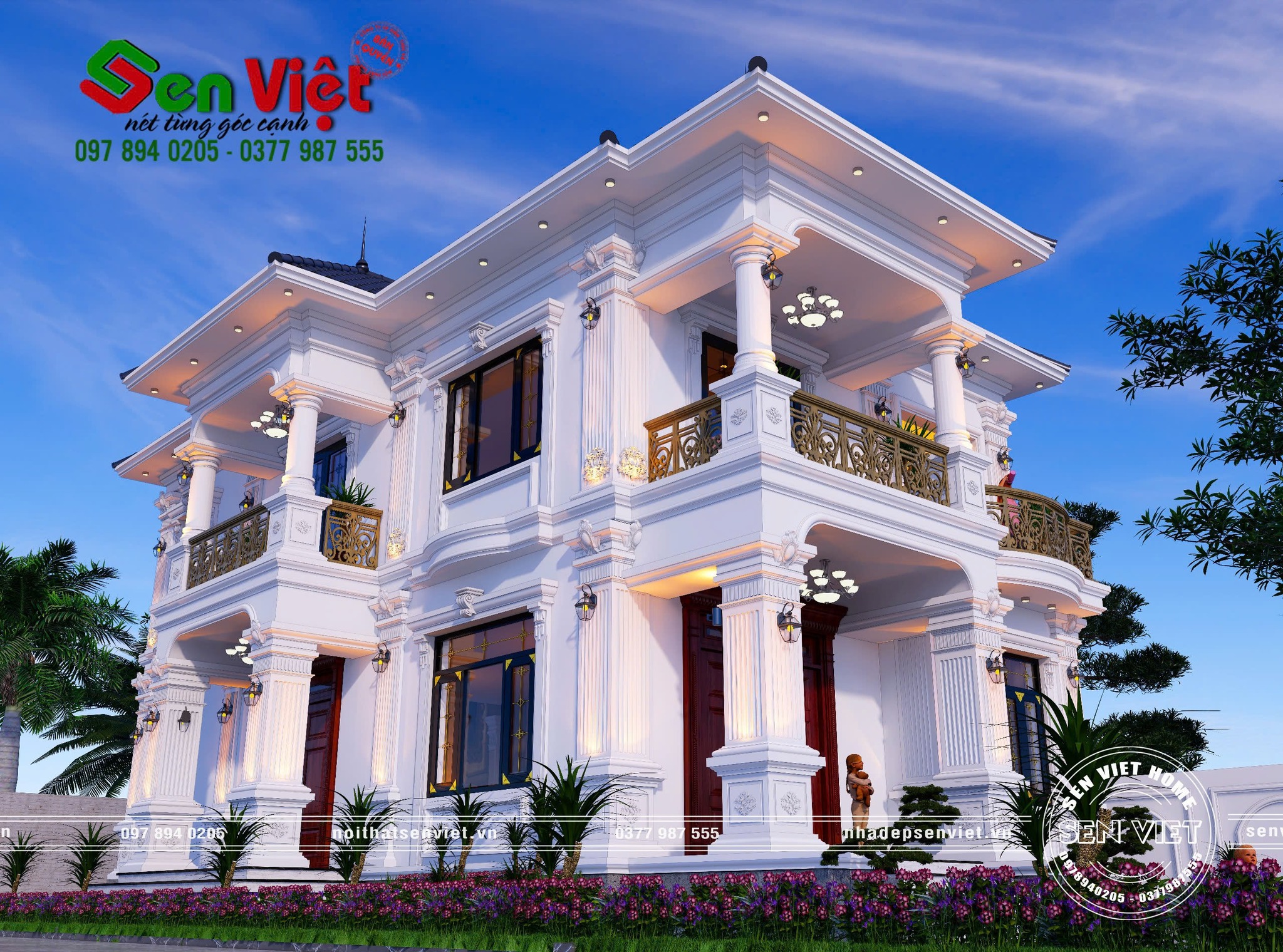 Nhà 2 Tầng Mái Nhật Tân Cổ Điển 8x15m Nhà 2 Tầng Mái Nhật Tân Cổ Điển 8x15m