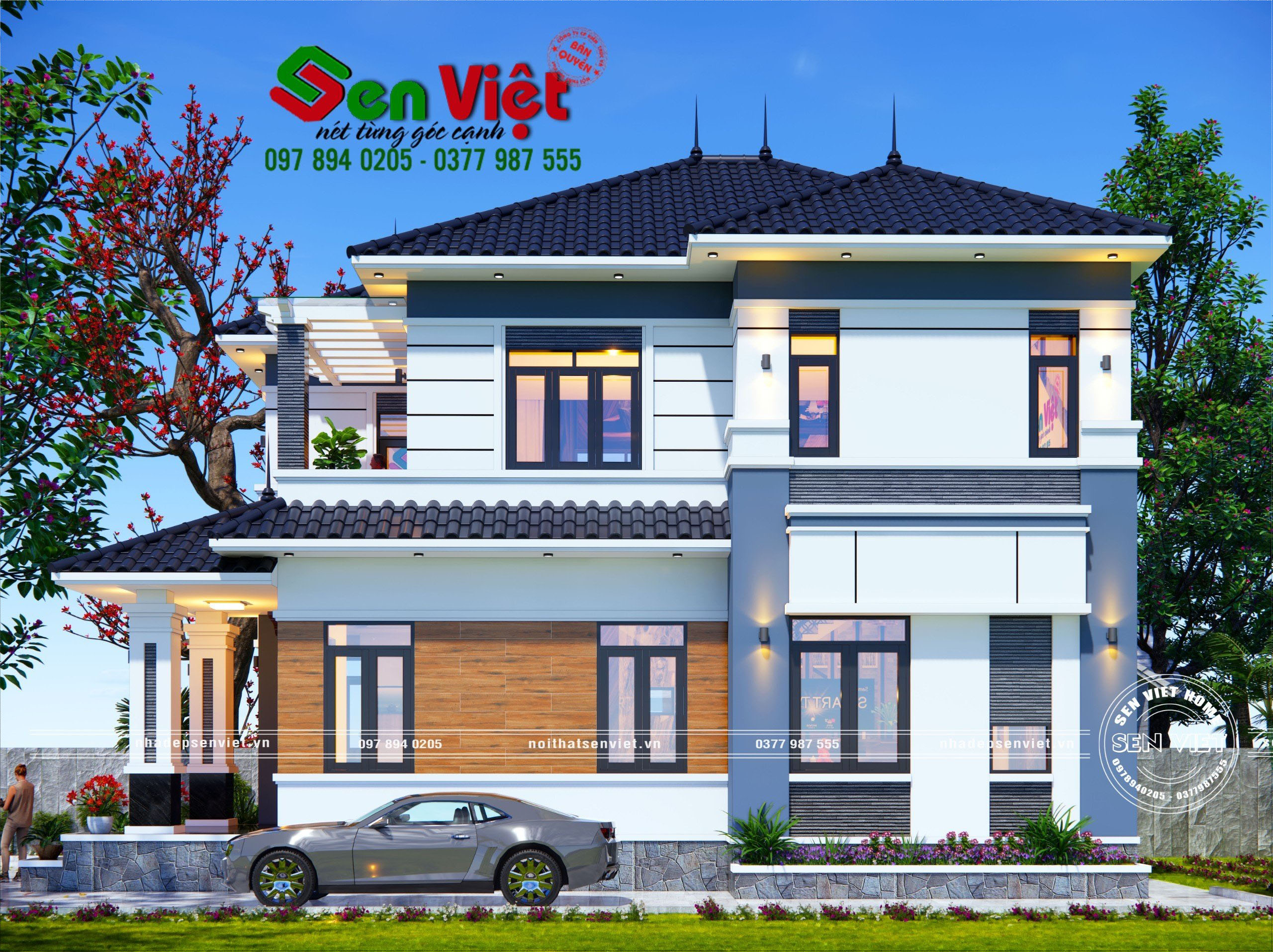 mẫu nhà phố 2 tầng - mái nhật - đẹp mắt - hiện đại