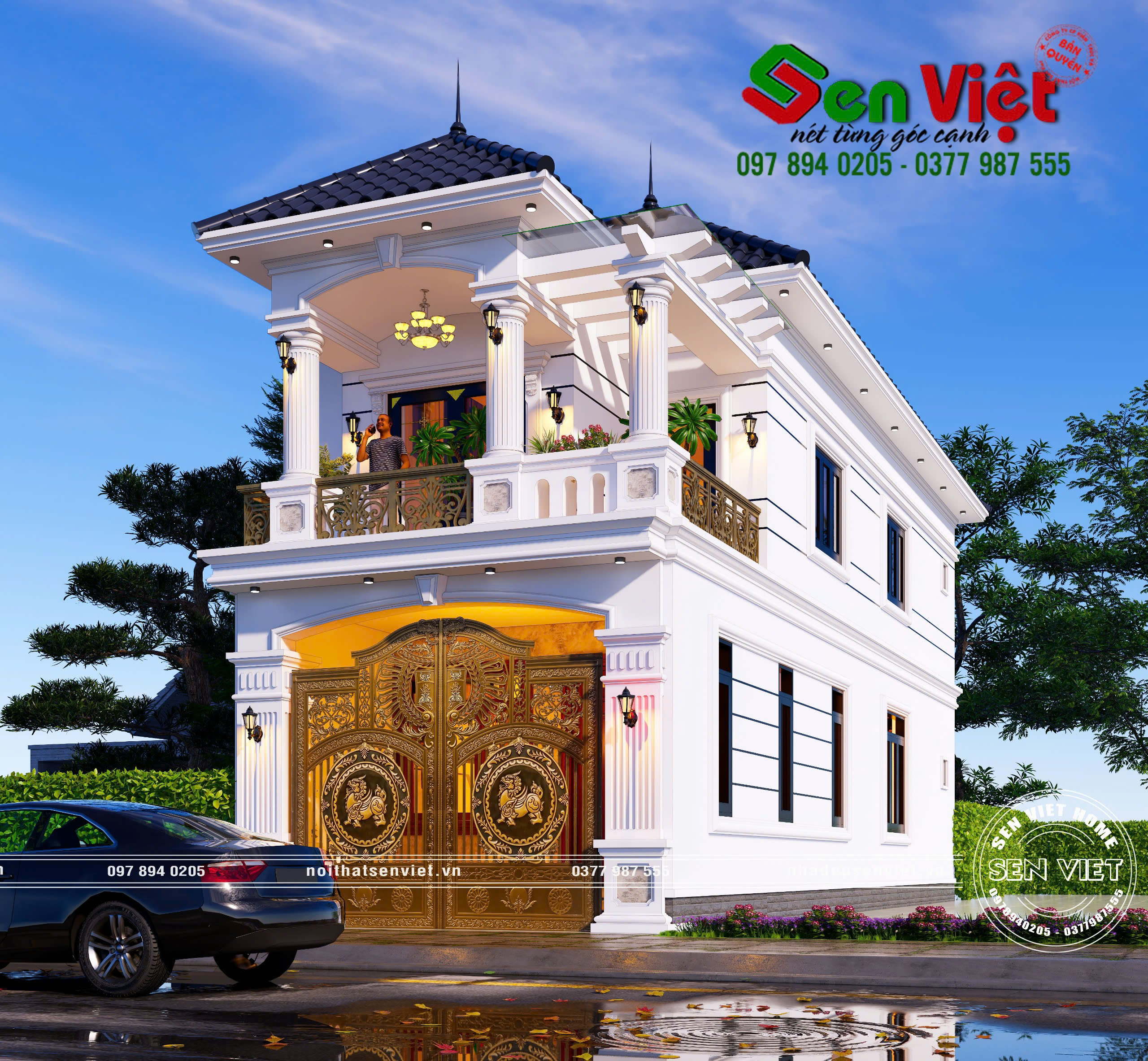 Mẫu nhà 2 tầng tân cổ điển KT 5X17m - 2