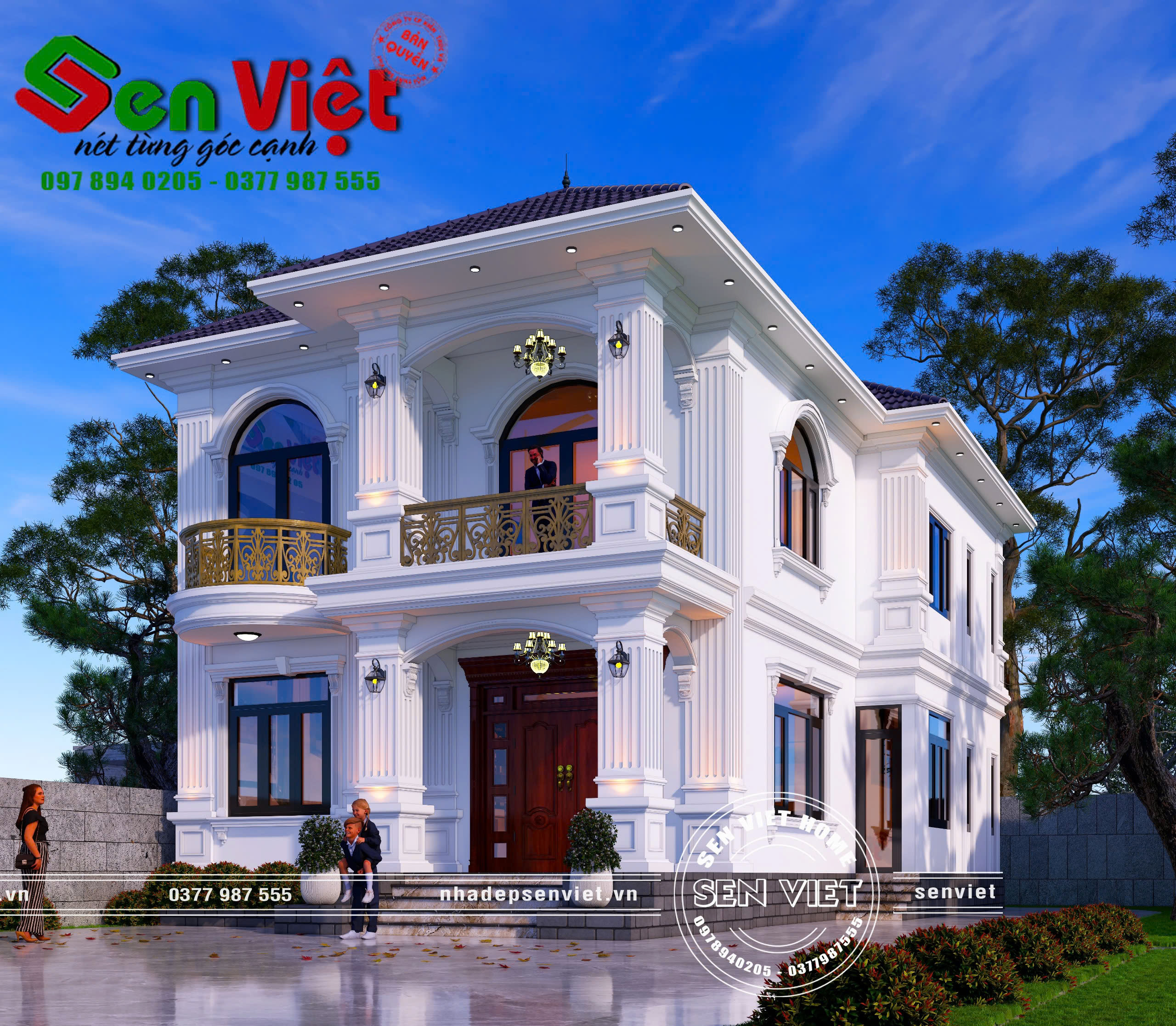 mẫu nhà 2 tầng 8x15m tân cổ điển mái nhật anh Đoàn ở Yên Thành, Nghệ An - 3