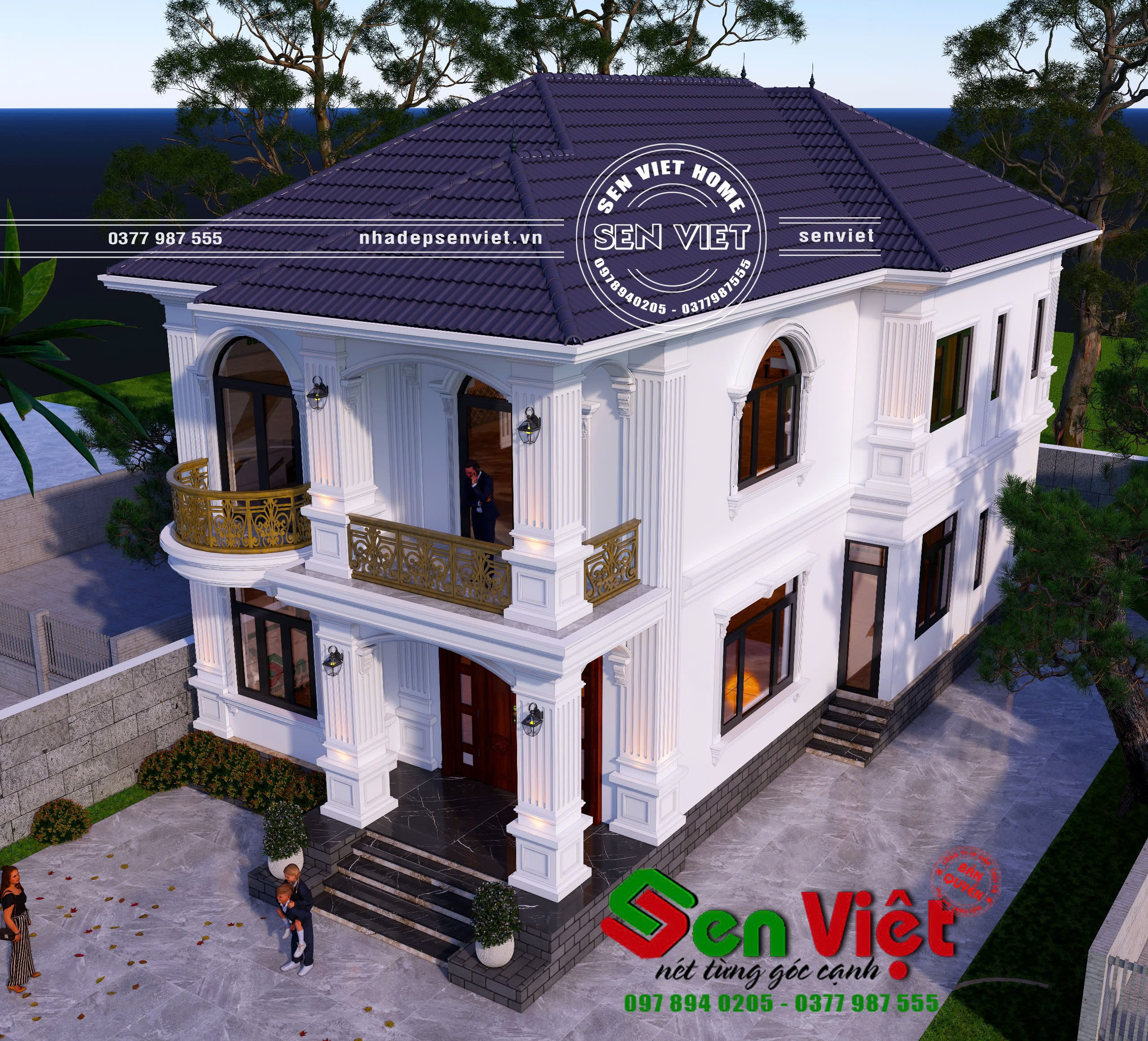 mẫu nhà 2 tầng 8x15m tân cổ điển mái nhật anh Đoàn ở Yên Thành, Nghệ An -4