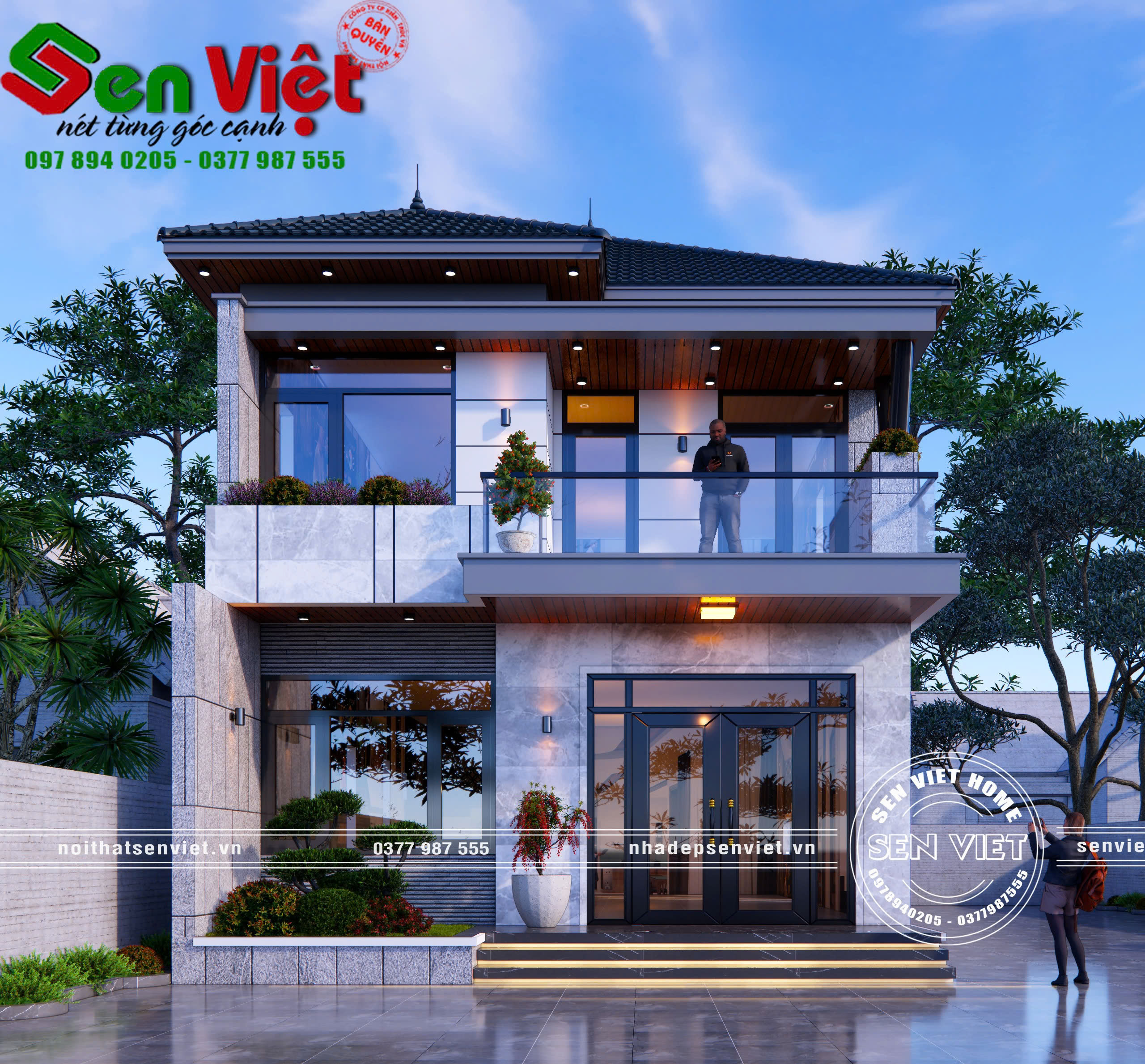 Mẫu-Nhà-2 Tầng-Mái-Nhật-8x12m-em Phúc-Nam Đàn-NA-1